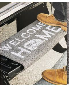 CAMCO RV STEP RUG PVC SCRUB 18  GRAY CRV 53196