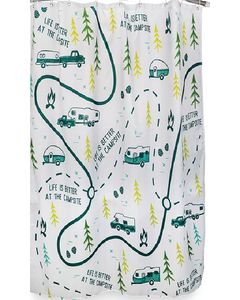 CAMCO RV RV SHOWER CURTAIN MAP DESIGN CRV 53245