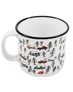 CAMCO RV MUG WHITE SKETCH PATTERN 14OZ CRV 53383