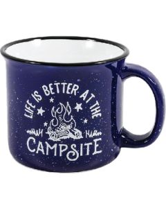 CAMCO RV MUG BLUE CAMPFIRE 14OZ CRV 53387