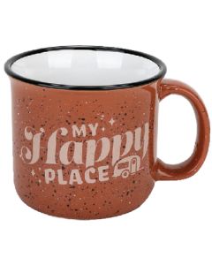 CAMCO RV MUG RED MY HAPPY PLACE 14OZ CRV 53472