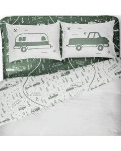 CAMCO RV GREEN MAP BED SHEETS SHORT QN CRV 53476