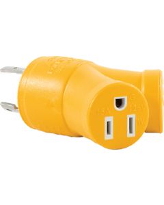 Camco_Marine 30M/2X15F Amp 3 Prong Gen Adpt CRV-55433