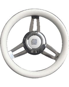 Uflex Steering Whl Wht Poly Chrome UFX MOROSINIUCHW
