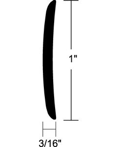 Taco Metals Alum Rub Rail 1Inx12Ft Cb TAC A510106TAL12D