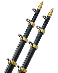 Taco Metals 18'Black/Gold Tele. Outrigger TAC OT0551BKA186