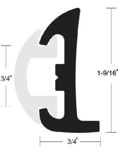 Taco Metals Blk Semi-Rigid Rubrail W/Inser TAC V119795BBK50D2