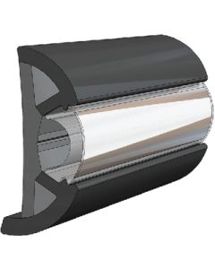 RUBRAIL FLX BLK W/CHR 100' TAC-V119970BKA1001