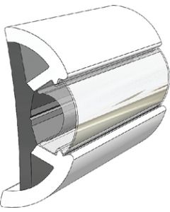 RUBRAIL FLX WHT W/CHR 60' TAC-V119990WCM602