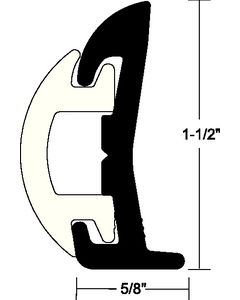 Taco Metals Rigid Rubrail 1-1/2Inx20Ft Wha TAC V219678WHA20D