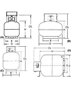 Manchester Steel DOT Propane Cylinder 40# Gas/Acme/Pol With Opd MTC 1220TC4