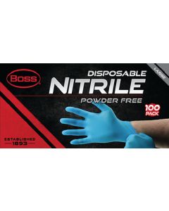 BOSS GLOVES GLOVE 4 MIL BLUE NITRILE 100CT B21041-M