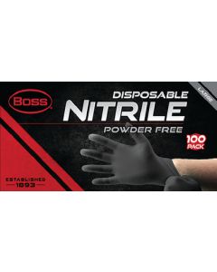 BOSS GLOVES GLOVE 4 MIL BLK NITRILE 100CT B21051-M