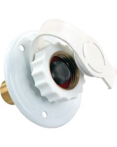 JR Products City Water Flange Metal White 1/2" MPT JRP 62165