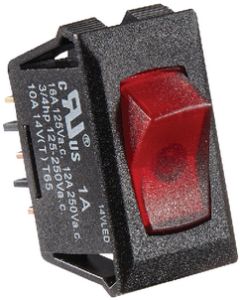 RV Designer Switch-Ill Rocker 10A Black W-Rd RVD S247