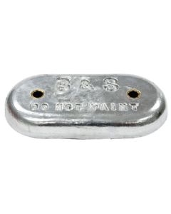 B&S anodes Oval Zinc W/2 Holes 9In X 4In BSM BSMB12