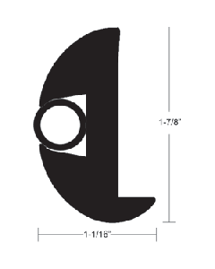 TACO Flex Vinyl Rub Rail Kit - Black w/Black Insert - 70' - 1-7/8" x 1-1/16" V11-2423BBK70-2