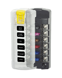 Blue Sea 5035 ST Blade Fuse Block w/Cover - 6 Circuit Independent w/o Negetive Bus