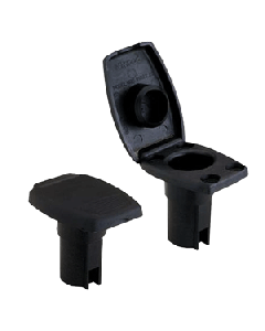 Attwood Oval 2-Pin Base f/Angled Pole - Black