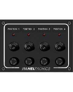 Paneltronics Waterproof Panel - DC 4-Position Toggle Switch & Fuse w/LEDs