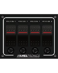 Paneltronics Waterproof Panel - DC 4-Position Illuminated Rocker Switch & Fuse