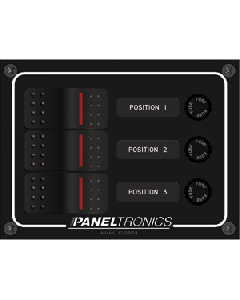Paneltronics Waterproof Panel - DC 3-Position Illuminated Rocker Switch & Fuse