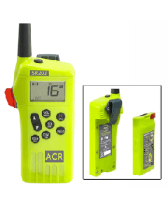 ACR SR203 GMDSS Survival Radio w/Replaceable Lithium Battery & Rechargable Lithium Polymer Battery & Charger