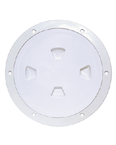BECKSON 8" SMOOTH CENTER SCREW OUT DECK PLATE WHITE 8.5" CUT DP80-W