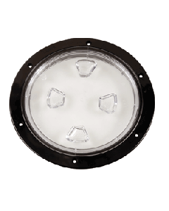 Beckson 8" Clear Center Screw-Out Deck Plate - Black