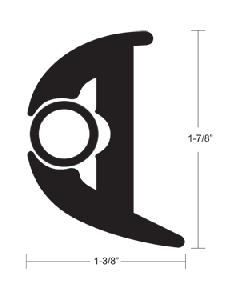 TACO Flex Vinyl Rub Rail Kit - Black w/Black Insert - 50' - 1-7/8" X 1-3/8" V11-3426BBK50-2