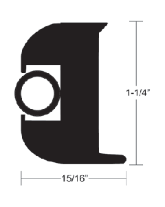 TACO Flex Vinyl Rub Rail Kit - Black w/Black Insert - 70' - 1-1/4" x 15/16" V11-3447BBK70-2