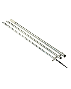 Lee'S 13' Bright Silver Pole W/Black Spike Step Tube 1 3/8" MX8713CR