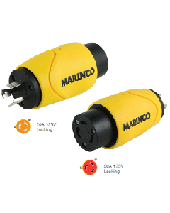 Marinco Straight Adapter 20Amp Locking Male to 30Amp Locking Female Connector S20-30