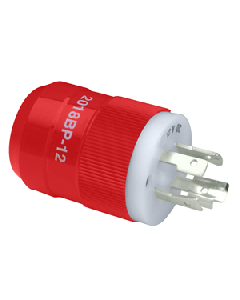 Marinco 2018BP-12 Locking Charger Plug (Male) - Red 2018BP-12
