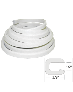 TACO Flexible Vinyl Trim - &#189;" Opening x &#8541;"W x 25'L - White V30-1316W25-1