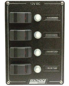 Seachoice Rocker Switch Panel-4 Position SCP 12491