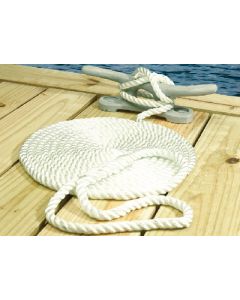 Seachoice Nylon Dock Line Wh 3/4X50 Clam SCP 42651