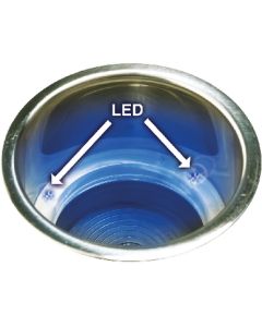 Seachoice Ss Blue Led Drink Hold W/Drain SCP 79371