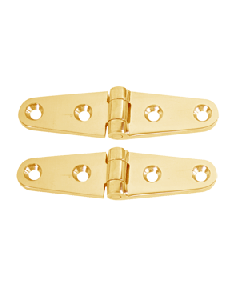 Whitecap Strap Hinge - Polished Brass - 4" x 1" - Pair