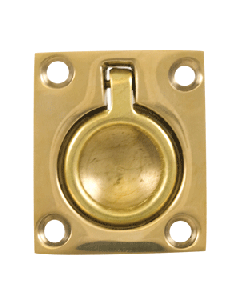 Whitecap Flush Pull Ring - Polished Brass - 1-1/2" x 1-3/4"