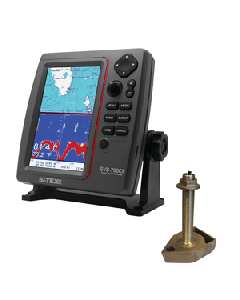 SI-TEX SVS-760CF Dual Frequency Chartplotter/Sounder Kit w/Bronze Thru-Hull Temp Transducer