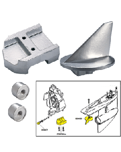 Tecnoseal Anode Kit w/Hardware - Mercury Alpha 1 Gen 1 - Magnesium