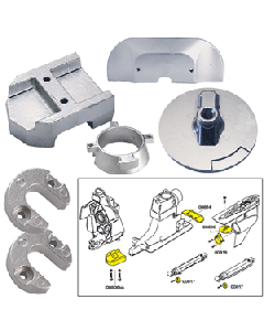 Tecnoseal Anode Kit w/Hardware - Mercury Alpha 1 Gen 2 - Magnesium