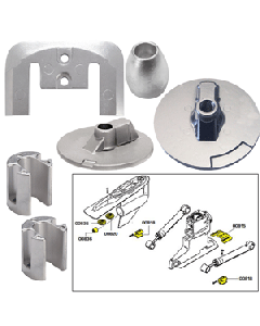 Tecnoseal Anode Kit w/Hardware - Mercury Bravo 3 2004 - Aluminum