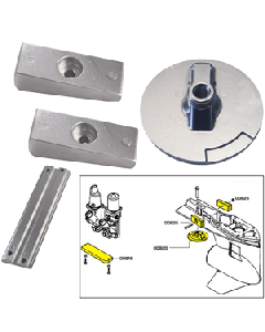 Tecnoseal Anode Kit w/Hardware - Mercury Verado 4 - Aluminum