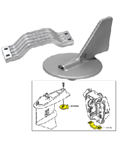 Tecnoseal Anode Kit w/Hardware 150-200HP - Aluminum