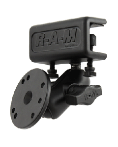 RAM Mount Glare Shield Clamp Mount w/Short Double Socket Arm & Round Base Adapter w/AMPs Hole Pattern