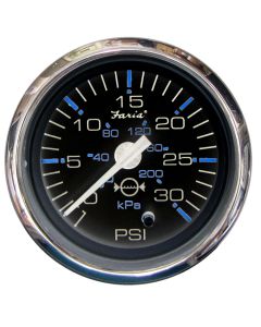 Faria Chesapeake Black Ss 2" Water Pressure Gauge Kit 30Psi