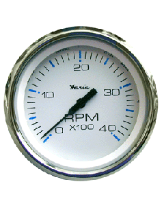 Faria Chesapeake White SS 4" Tachometer - 4,000 RPM (Diesel - Mechanical Takeoff & Var Ratio Alt) 33842
