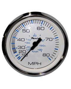 Faria Chesapeake White Ss 4" Speedometer 80Mph Mechanical